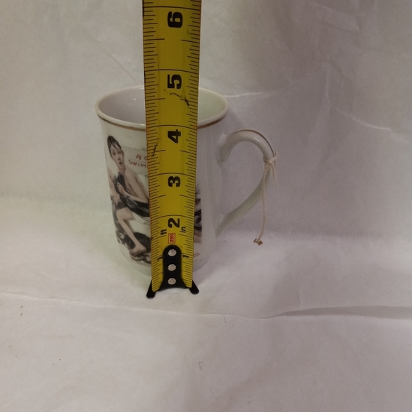 VINTAGE Cup Mug Norman Rockwell  NO SWIMMING 8 OZ - Picture 5 of 6